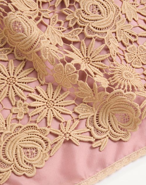 Valentino - Short Guipure Dress With Fleur A Jours Flower Mix - Beige - Woman - Dresses