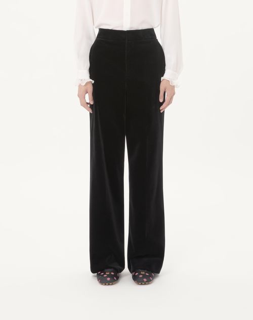Valentino - Valentino Cotton Velvet Trousers - Black - Man - Pants And Shorts
