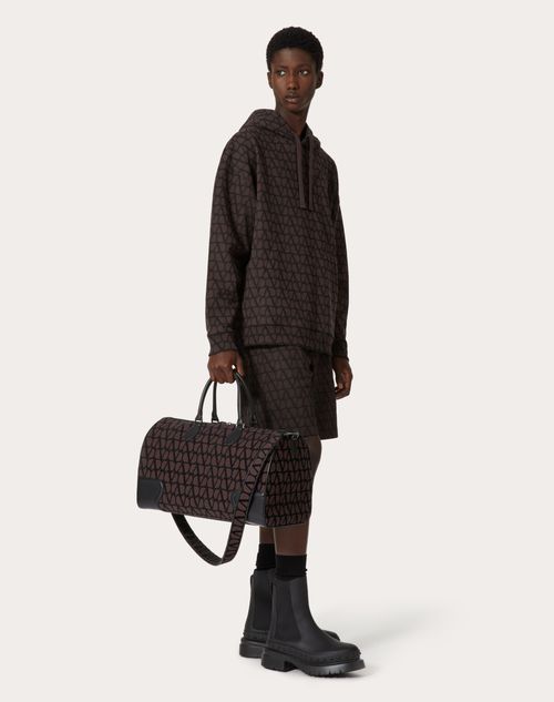 Valentino Garavani - Toile Iconographe Duffle Bag With Leather Detailing - Fondantblack - Man - Totes