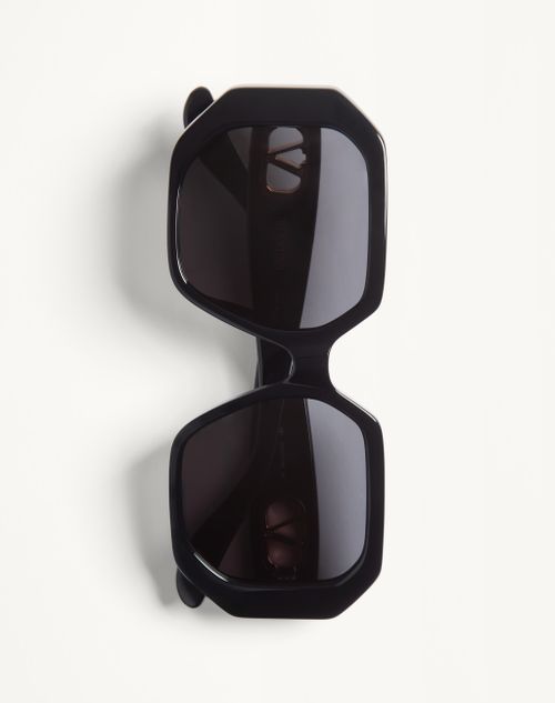 Valentino - ジオメトリックデザイン アセテート メガネ - ブラック/グレー - ウィメンズ - アイウェア