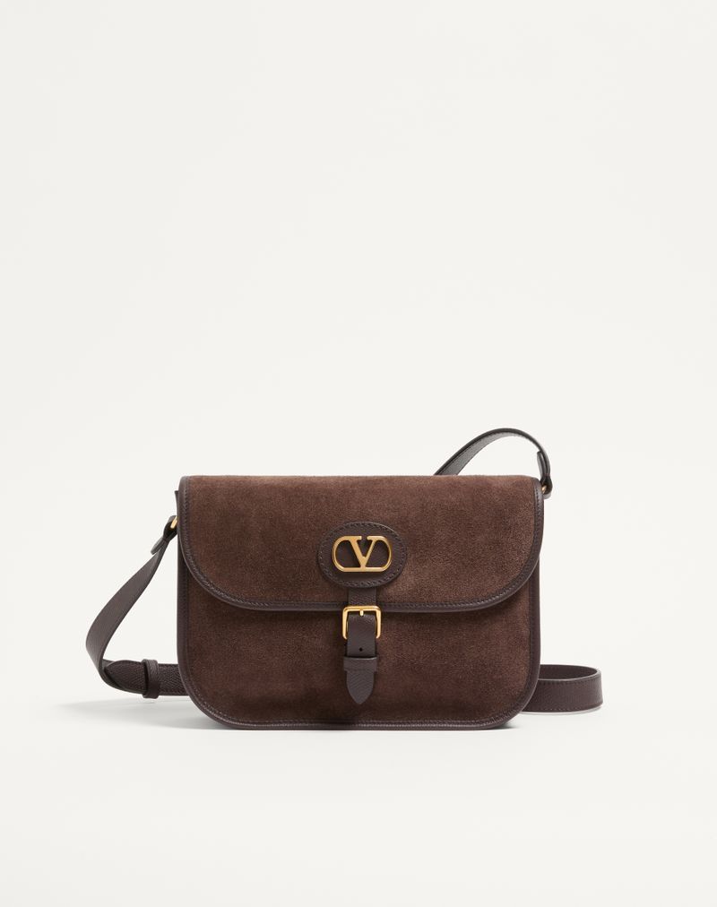 Sac Porté Épaule Antibes Daim Ébène — Valentino