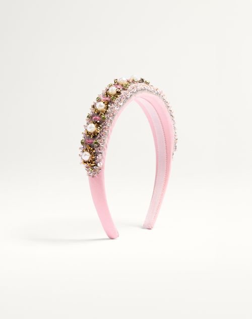 Valentino Garavani - Valentino Wool And Silk Headband With Embroidery - Multicolor - Woman - Hair Accessories