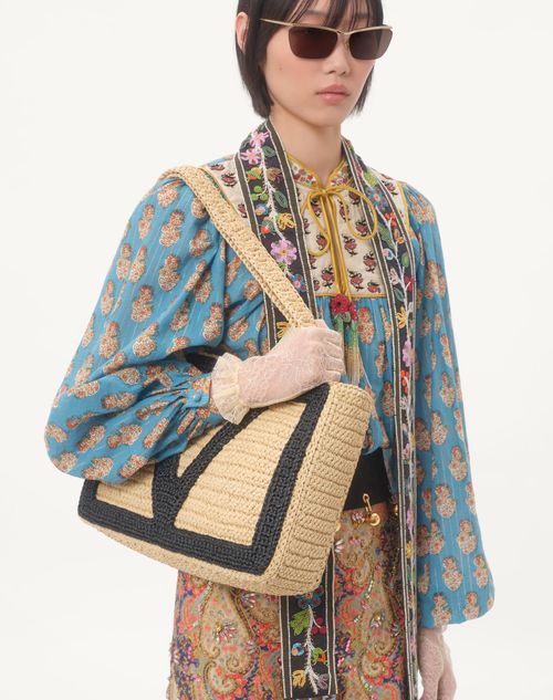 Valentino - Cotton And Lurex Top With Petales D'amour Embroidered Print - Multicolour - Woman - Shirts & Tops