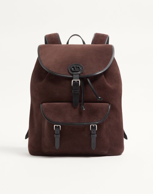 Valentino Garavani - Zaino Valentino Garavani Antibes In Suede - Testa Di Moro - Uomo - Zaini
