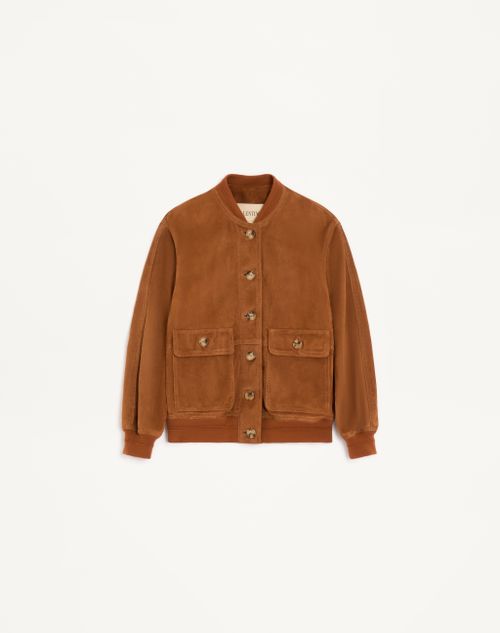 Valentino - Suede Caban - Tobacco - Woman - Coats And Outerwear