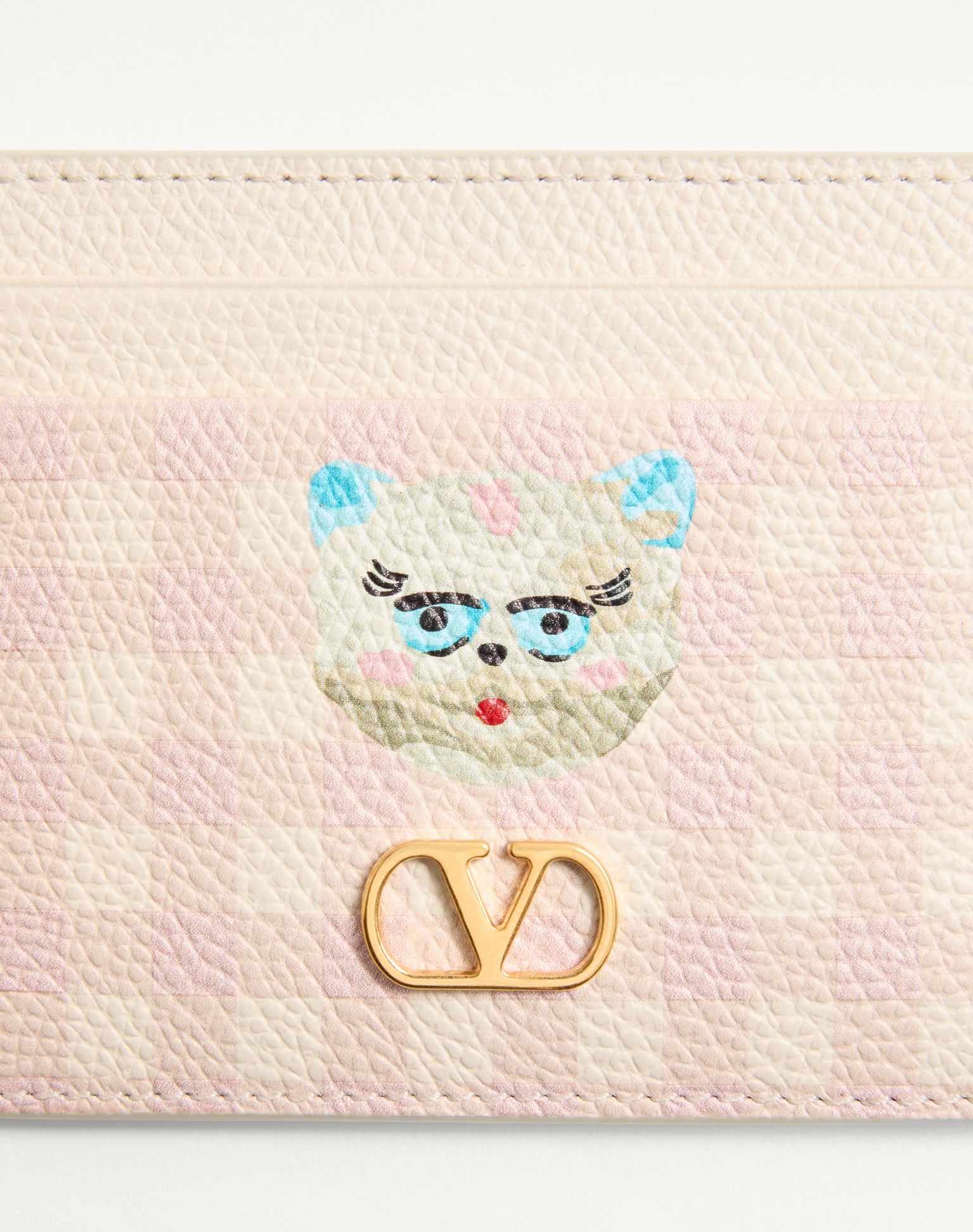 발렌티노 브이로고 시그니처 르 샤 드 라 메종 그레이니 카프스킨 카드홀더 8W2P0AJ7JVH_9PK