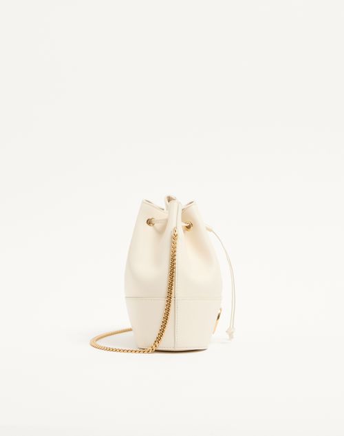 Valentino Garavani - Mini Vlogo Signature Bucket Bag In Nappa Leather - Light Ivory - Woman - Shoulder Bags