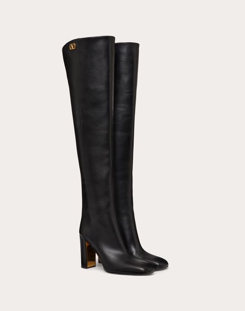 VALENTINO GARAVANI GOLDEN WALK OVER-THE-KNEE CALFSKIN BOOT 95MM