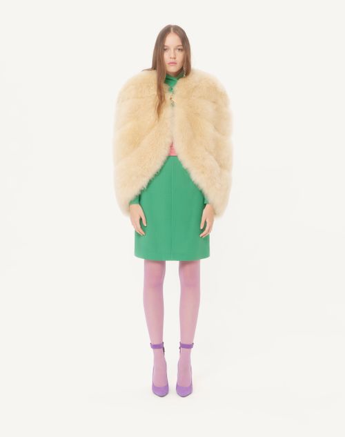 Valentino - Short Dress In Crispy Light Wool - Emerald - Woman - Dresses