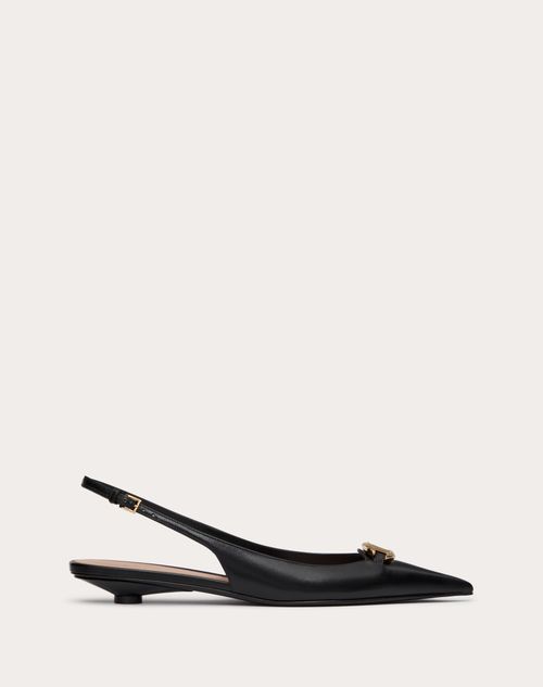 Valentino Garavani - The Bold Edition Vlogo Calfskin Slingback Ballerinas 20mm - Black - Woman - Shoes