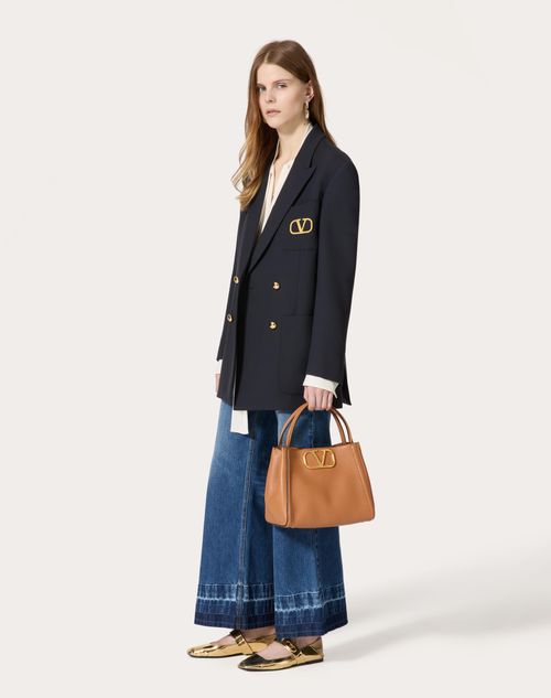 Valentino - Formal Natte' Jacket - Navy - Woman - Jackets And Blazers