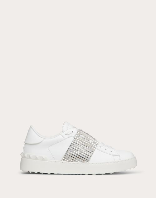Valentino Garavani - Open Sneaker With Crystals - White/ice - Woman - Open Sneakers - Shoes