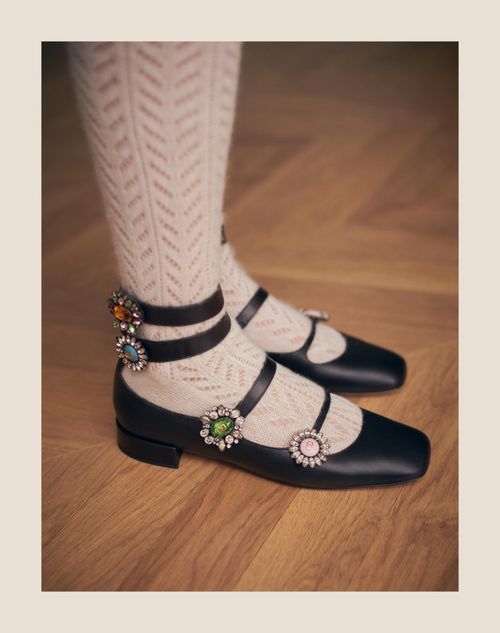 Preshoes Ballerinas With Straps In Kidskin With Jewel Preshoes Ballerinas With Straps In Kidskin With Jewel