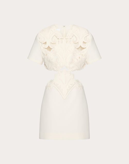 Valentino - Embroidered Crepe Couture Short Dress - Ivory - Woman - Woman Ready To Wear Sale
