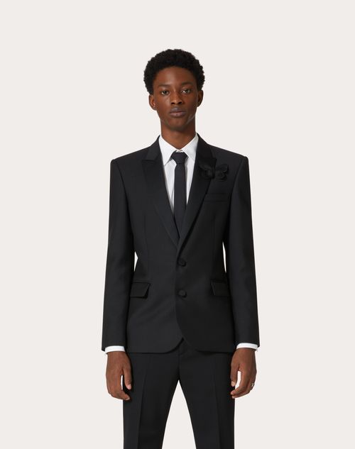 Single-breasted Mohair Wool Jacket With Embroidered Butterfly for 