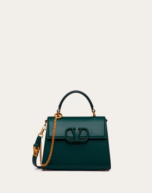 Valentino Garavani - Small Vsling Grainy Calfskin Handbag - Green - Woman - Top Handle Bags