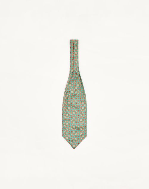 Valentino Garavani - Silk Ascot With Pointy Motif - Green/multicolour - Man - Soft Accessories