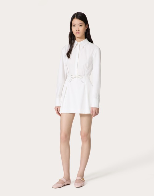 Compact Popeline Short Dress for Woman in White | Valentino US