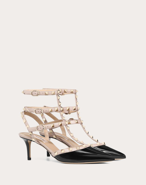 Valentino Garavani - Escarpins Rockstud À Brides Effet Cage. Talon : 65 Mm - Poudre - Femme - Escarpins