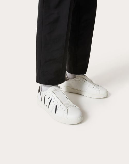 Open Sneaker With Vltn Logo for Man in White/ Black | Valentino US