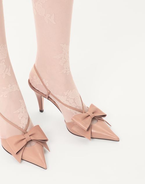 Valentino Garavani - Bowow Slingback Pumps In Kidskin 85mm - Rose Cannelle - Woman - Pumps