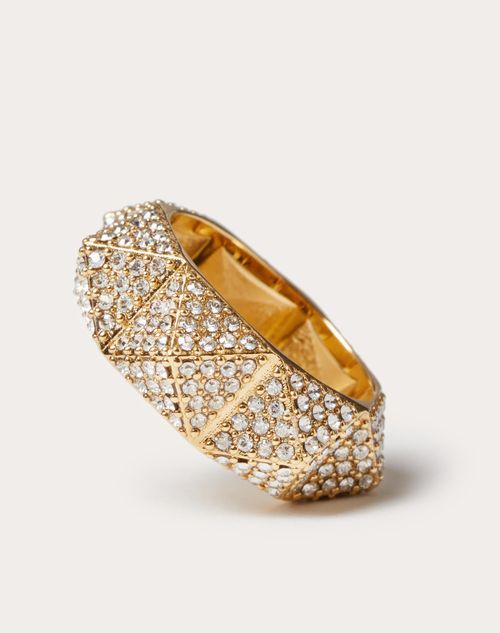 Valentino Garavani - ロックスタッズ メタル X スワロフスキー®クリスタル リング - ゴールド - ウィメンズ - ジュエリー