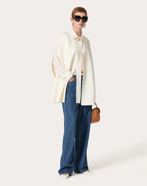 Valentino - Compact Drap Cape - Ivory - Woman - Coats And Outerwear