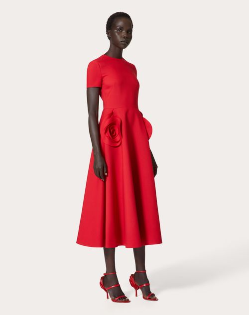 Valentino - Abito Midi In Crepe Couture - Rosso - Donna - Abiti