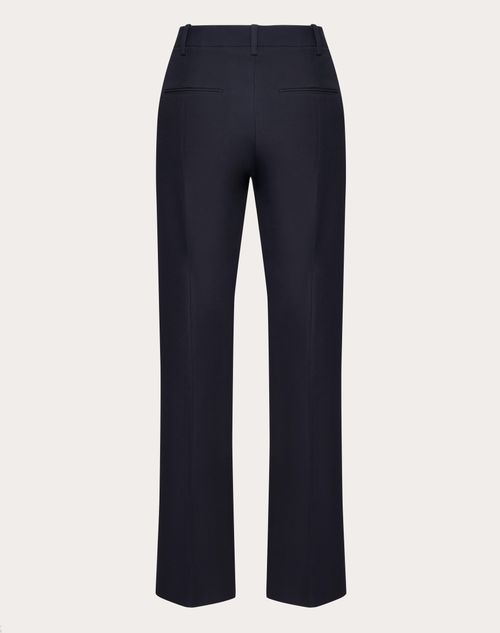 Valentino - Crepe Couture Trousers - Navy - Woman - Pants And Shorts