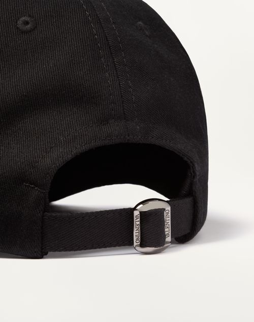 Valentino Garavani - VLOGO SIGNATURE BASEBALL CAP - Black - Man - Hats And Gloves