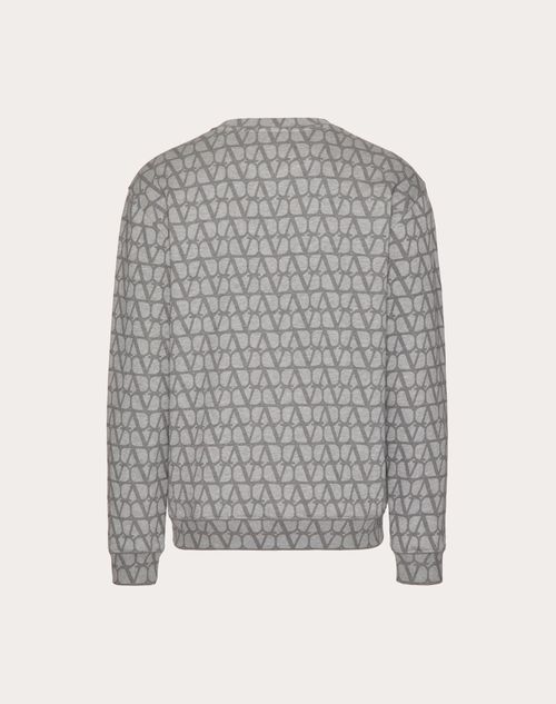 Valentino - Sweat-shirt Ras-du-cou En Coton Avec Imprimé Toile Iconographe - Gris - Homme - T-shirts Et Sweat-shirts