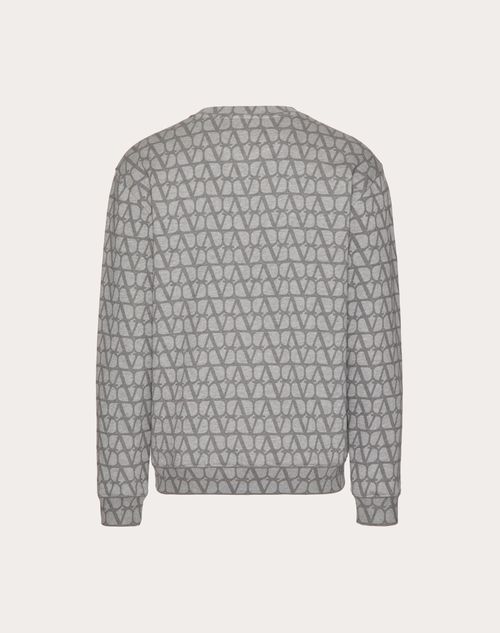 Valentino - Cotton Crewneck Sweatshirt With Toile Iconographe Print - Grey - Man - Tshirts And Sweatshirts