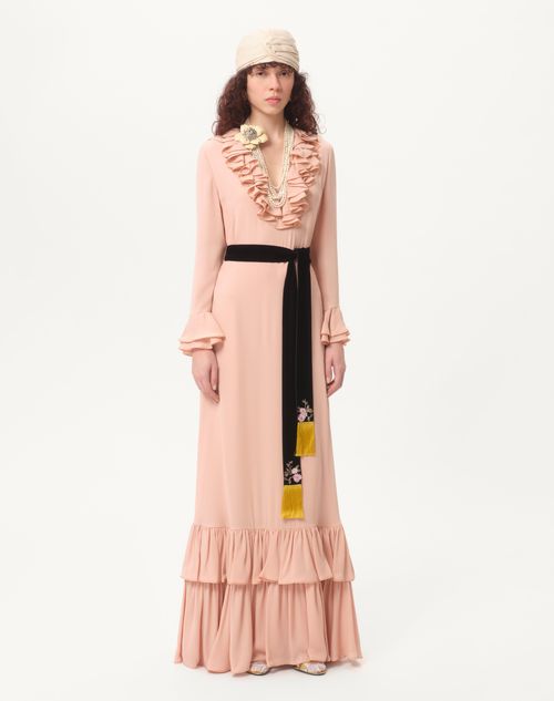 Valentino - Embroidered Georgette Long Dress - Rose Mist - Woman - Gowns