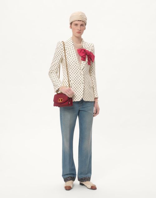 Valentino Garavani - Valentino Garavani Vain Small Shoulder Bag In Crocodile Leather - Red - Woman - Valentino Garavani Vain