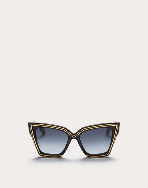 Valentino - „v – Grace“ Oversize Cat-eye-rahmen Aus Acetat Mit Titandetails - Schwarz - Frau - Sonnenbrillen