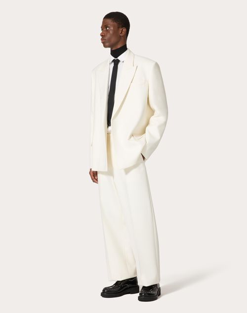 Valentino - Double-breasted Wool Jacket - Ivory - Man - Coats And Blazers