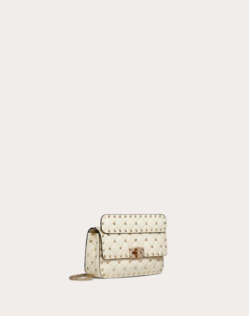 Rockstud Spike Small Leather Shoulder Bag in White - Valentino Garavani