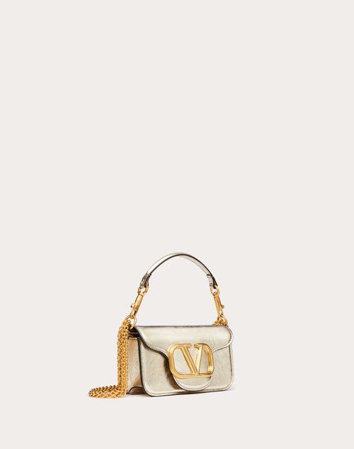 Small Valentino Garavani Locò Metallic Calfskin Shoulder Bag Small Valentino Garavani Locò Metallic Calfskin Shoulder Bag