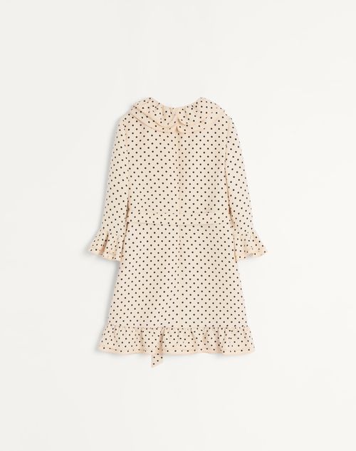 Valentino - Crepe Couture Short Dress With Plusdepois Print - Birch/black - Woman - Woman Ready To Wear Sale