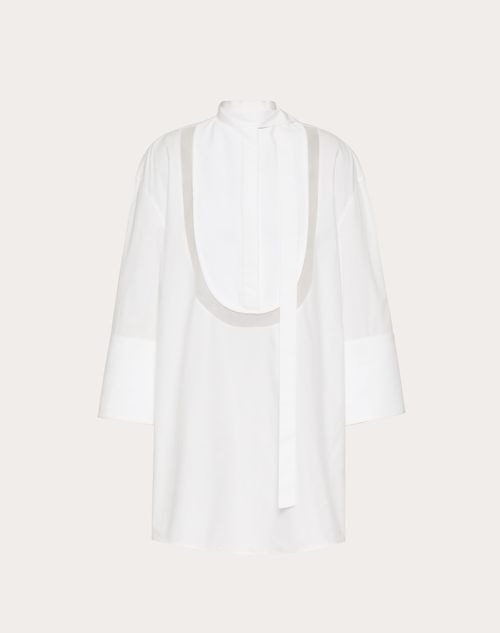 Valentino - Cotton Popeline Top - White - Woman - Shirts And Tops