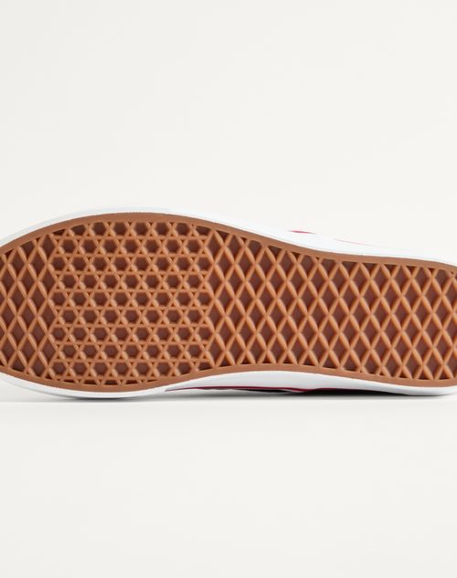 Valentino Garavani - Valentino Garavani And Vans Slip-on Sneaker In Fabric With Maxi Cherryfic Print And Vlogo Checkerboard Print - Black/red - Man - Sneakers