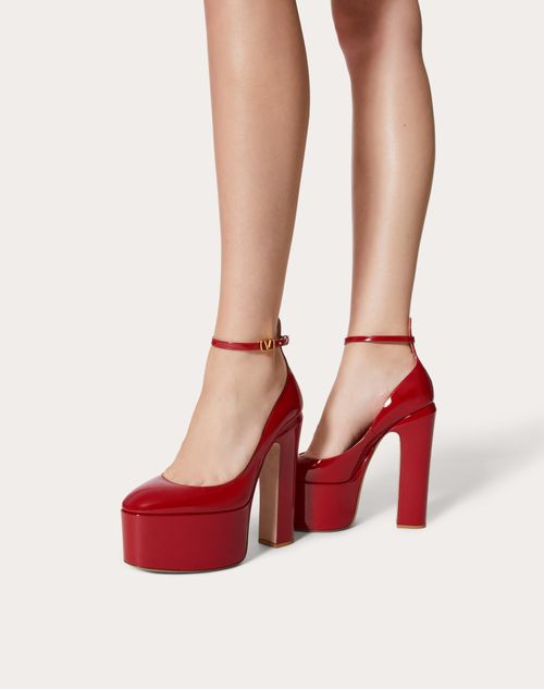 Tan-go Platform Pump In Patent Leather 155 Mm for in Rosso | Valentino US
