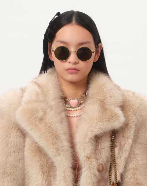 Valentino - ABRIGO DE PIEL SINTÉTICA  - Beis/marrón - Mujer - Abrigos Y Chaquetas
