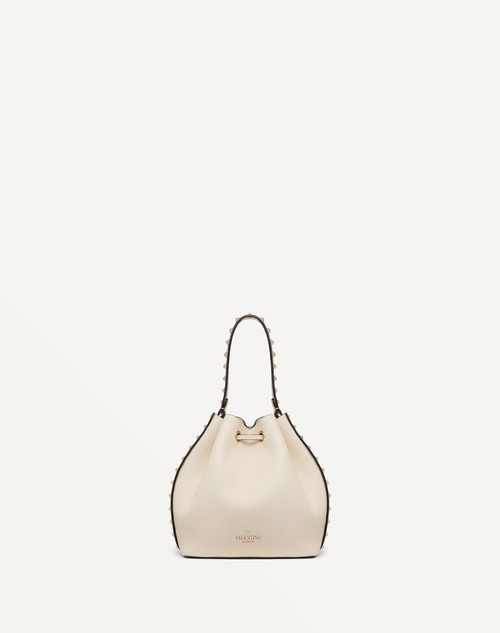 Valentino Garavani Beige Rockstud Bucket Bag