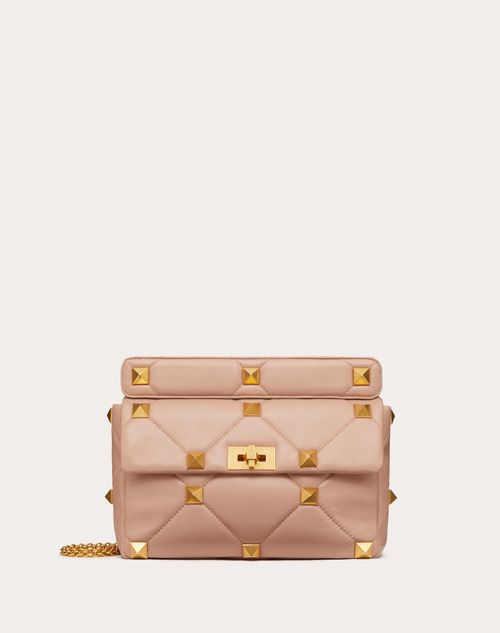 Valentino, Bags, Valentino Large Roman Stud Nappa Pink Shoulder Bag