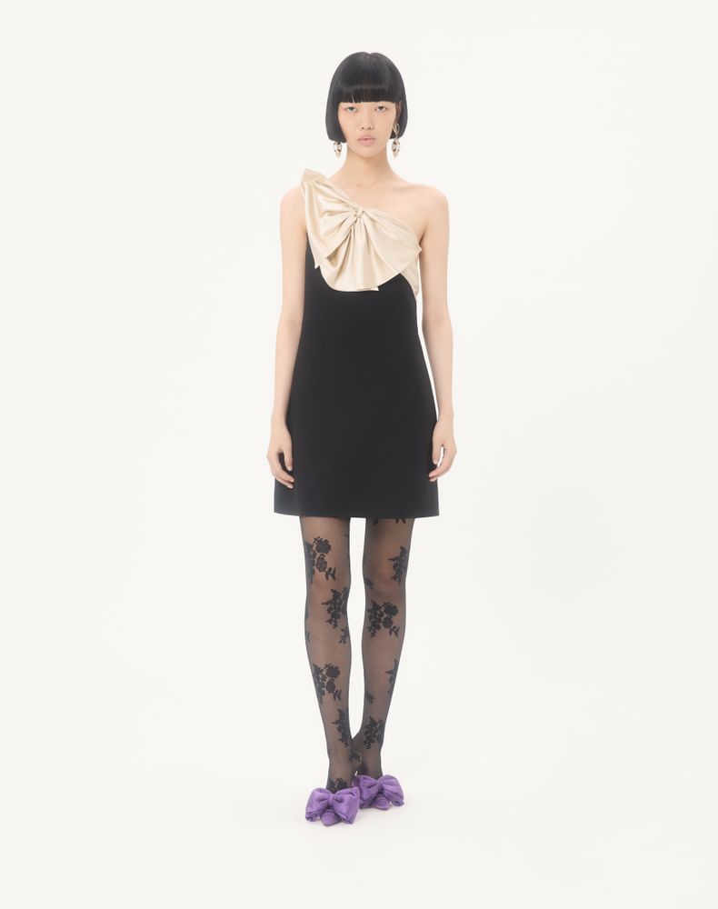 Valentino Crepe Couture Short Dress Woman Black 46