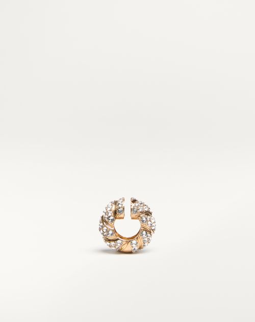 Valentino Garavani - Pas Plus Earrings In Metal, Enamel And Swarovski® Crystals - Gold/crystal - Woman - Jewelry