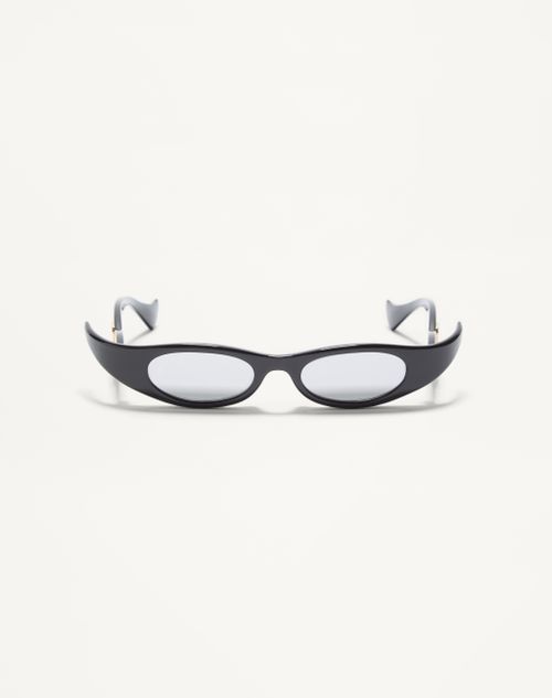 Valentino - Geometrische Acetat-brillen - Schwarz/silber - Unisex - Sonnenbrillen