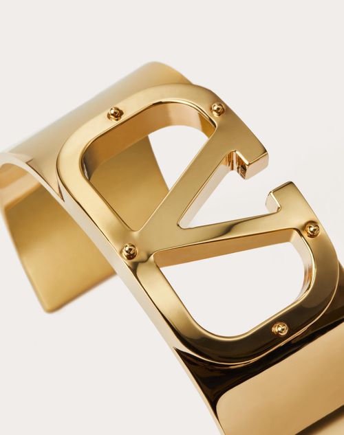 Valentino Garavani - Vlogo Type Metal Cuff - Gold - Woman - Jewelry