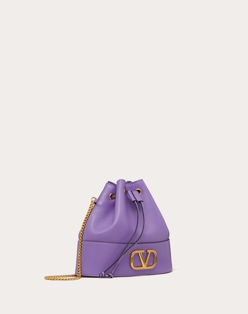 Valentino Garavani V-Logo Mini Leather Bucket Bag